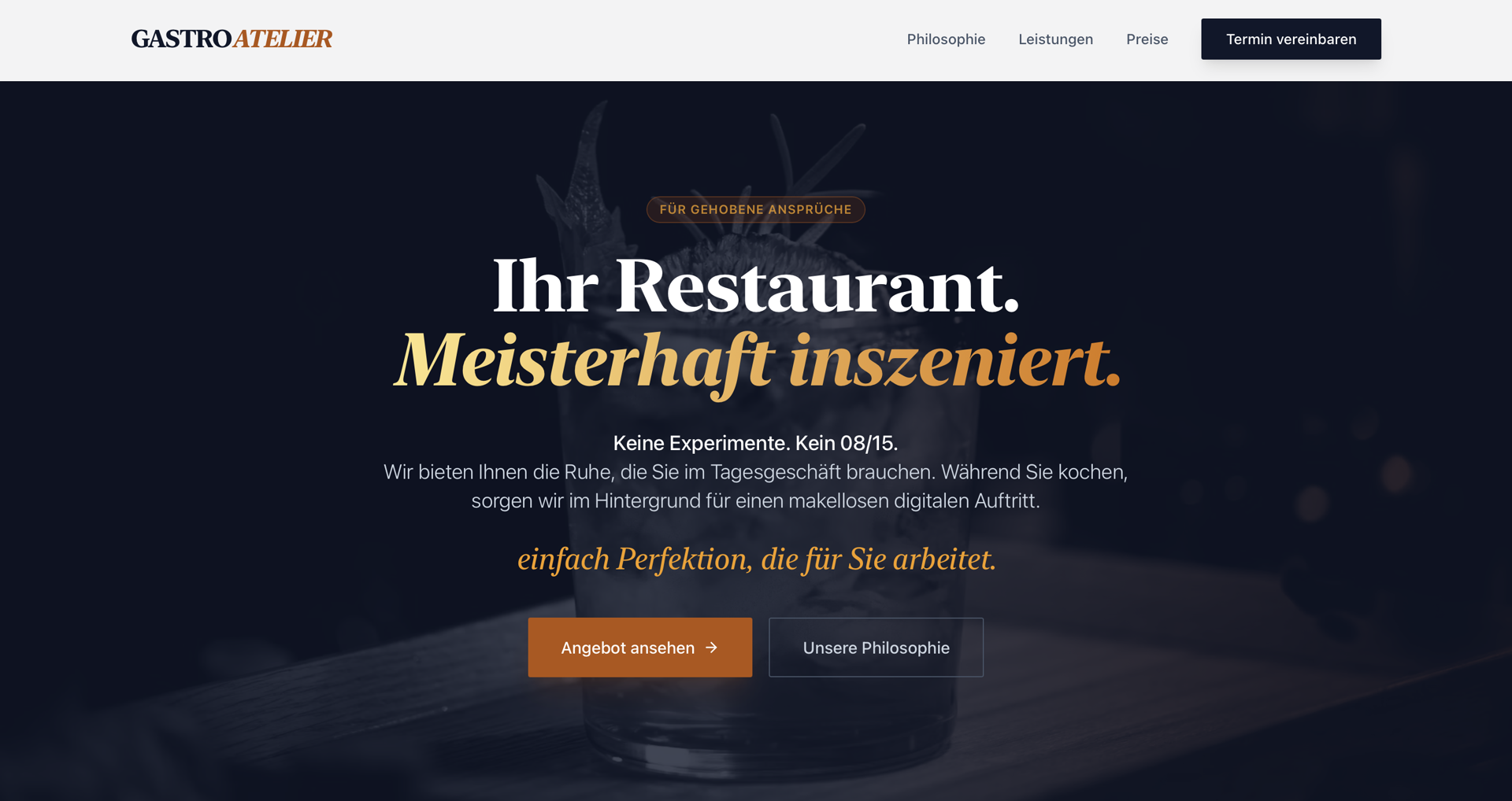 Startseite von Gastro Atelier